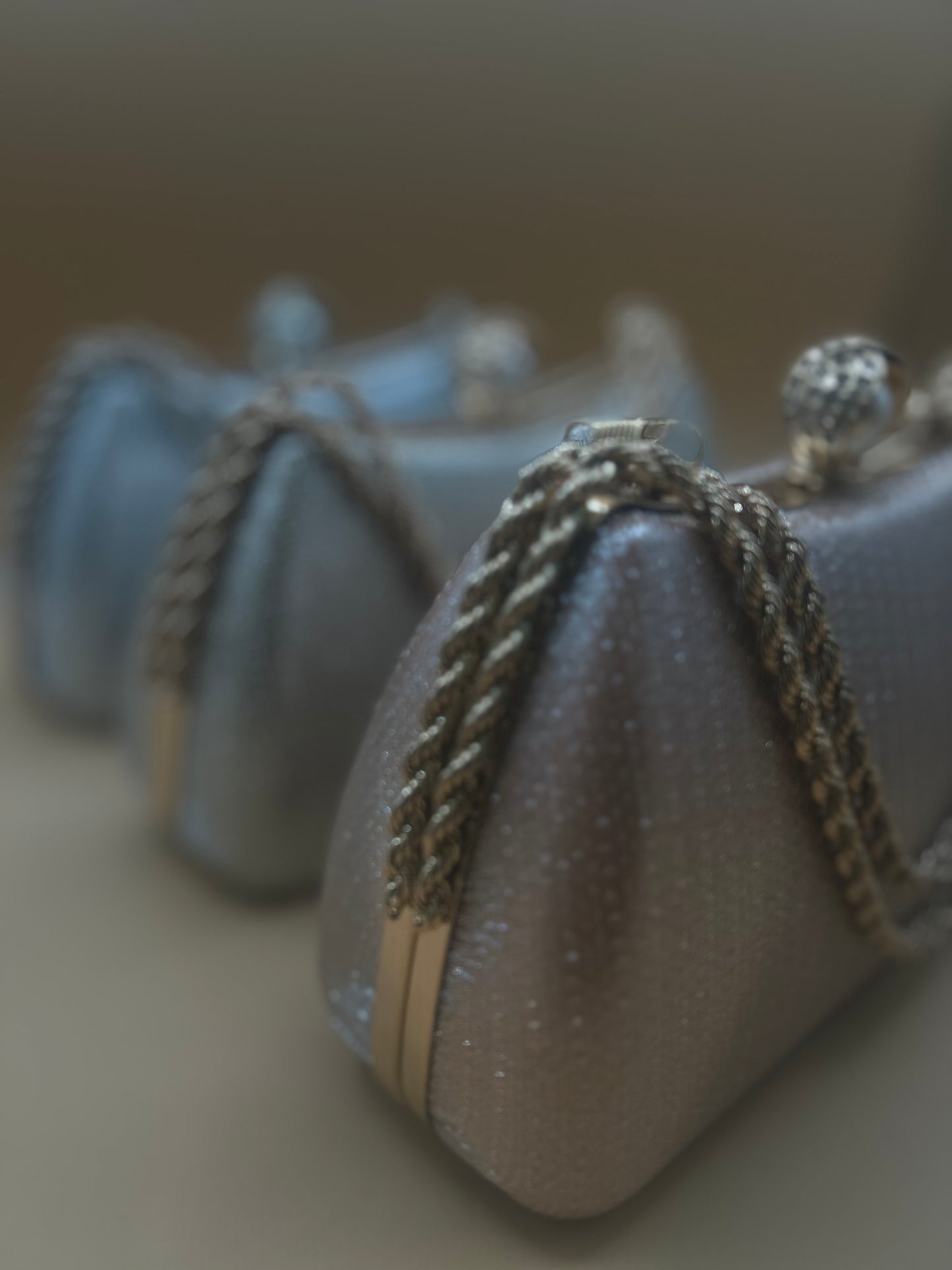 Evening Bag with Chain and Pearl Detail