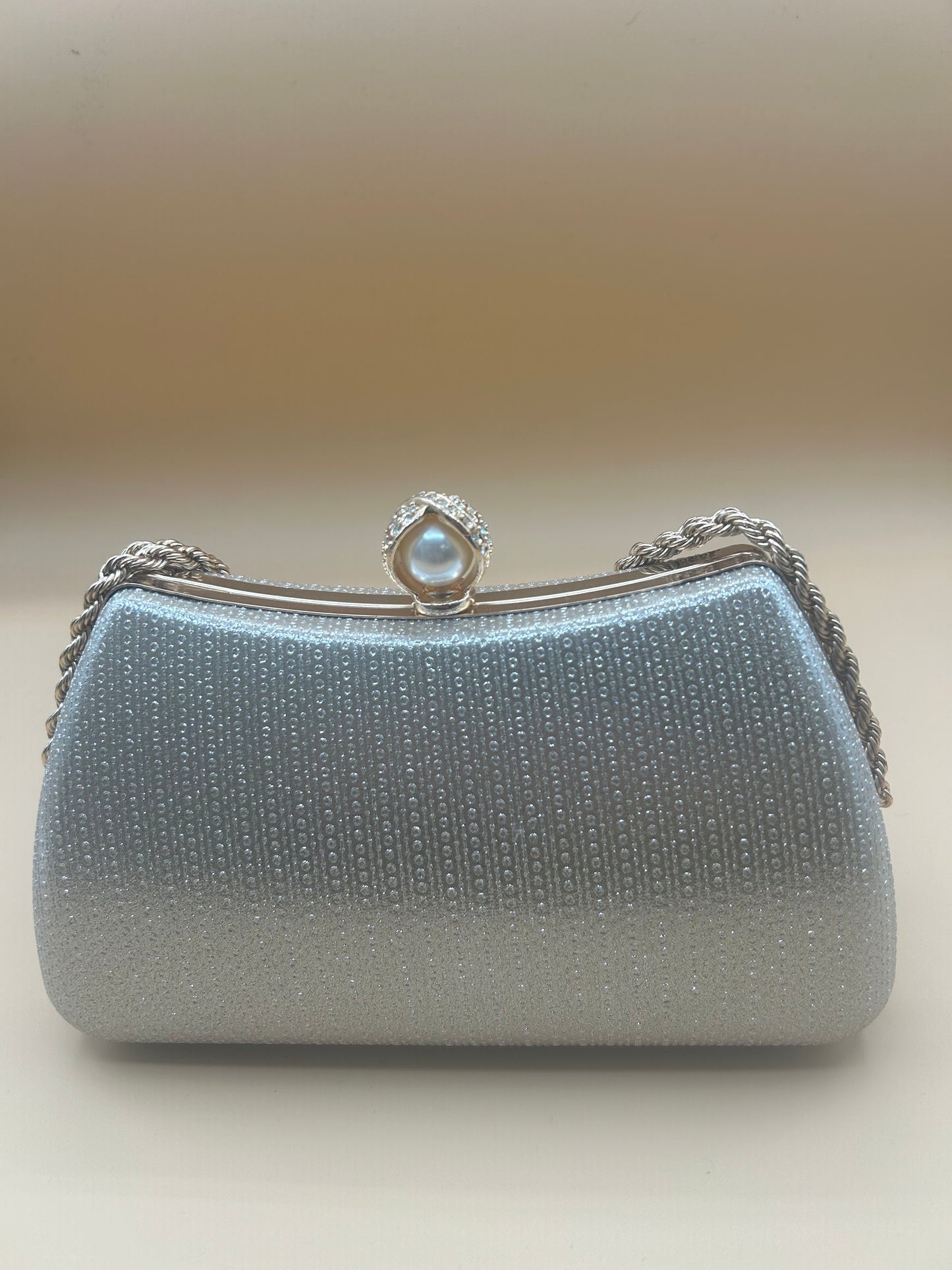 Evening Bag with Chain and Pearl Detail
