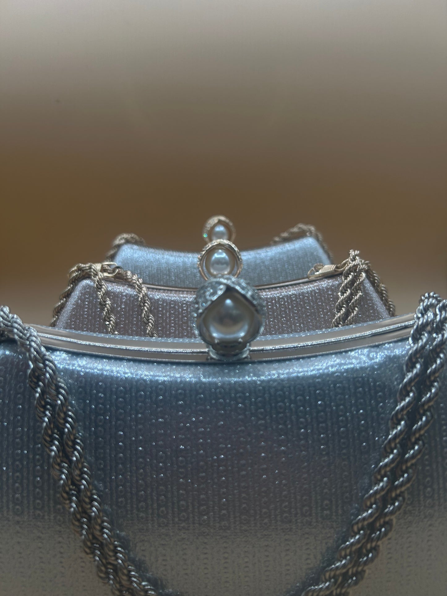 Evening Bag with Chain and Pearl Detail